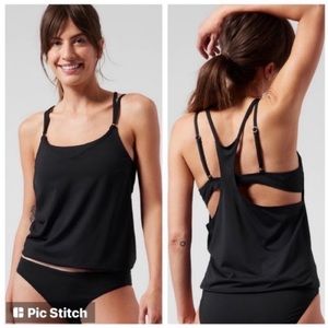 ATHLETA Boho Beachy Seascape Tankini Swim Tank Bathing NWT
